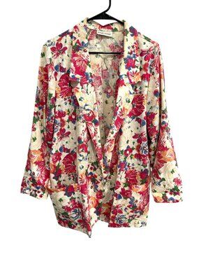 Vintage Kenneth Mitchell Medium Floral Blazer Jacket Boxy Oversized